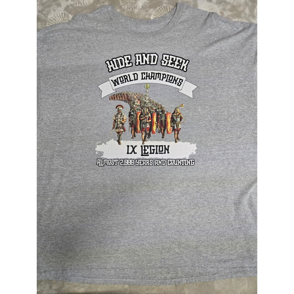 Hide and Seek World Champions IX Legion Roman History Graphic Tee Grey XXL
